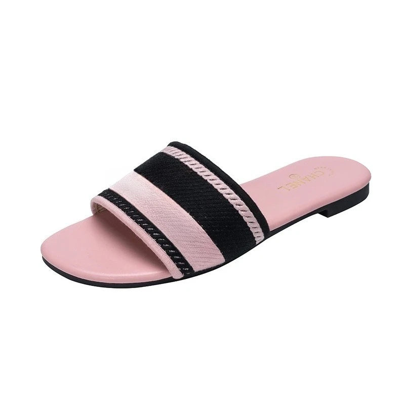 Women's 2026 High-End Embroidered Letter Sandals, Fashion Casual Slides, Premium Quality Slippers. Fast Delivery