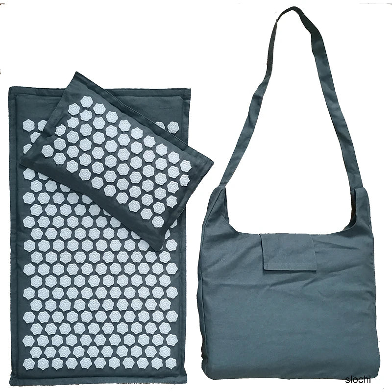 74*44cm Nature Linen Coconut Palm Massage Yoga Mat Sport Pillow Mat with Bag Lotus Spike Acupressure Mat Cushion Accupresure Mat