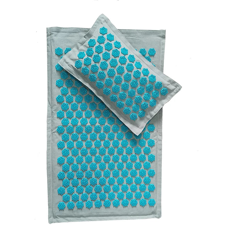 74*44cm Nature Linen Coconut Palm Massage Yoga Mat Sport Pillow Mat with Bag Lotus Spike Acupressure Mat Cushion Accupresure Mat