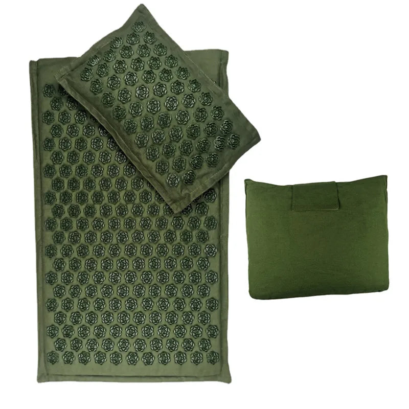 74*44cm Nature Linen Coconut Palm Massage Yoga Mat Sport Pillow Mat with Bag Lotus Spike Acupressure Mat Cushion Accupresure Mat