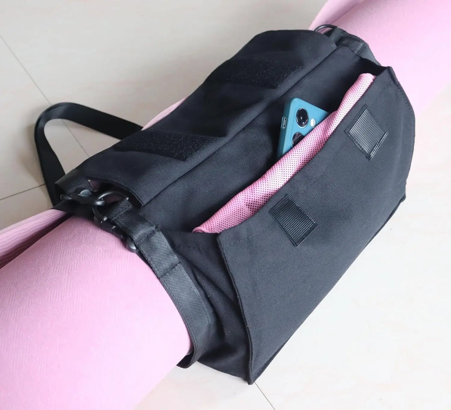 Yoga Mat Carrier Strap Shoulder Bag with Large Compartment Zipper Pocket for Convenient Storage and Transport