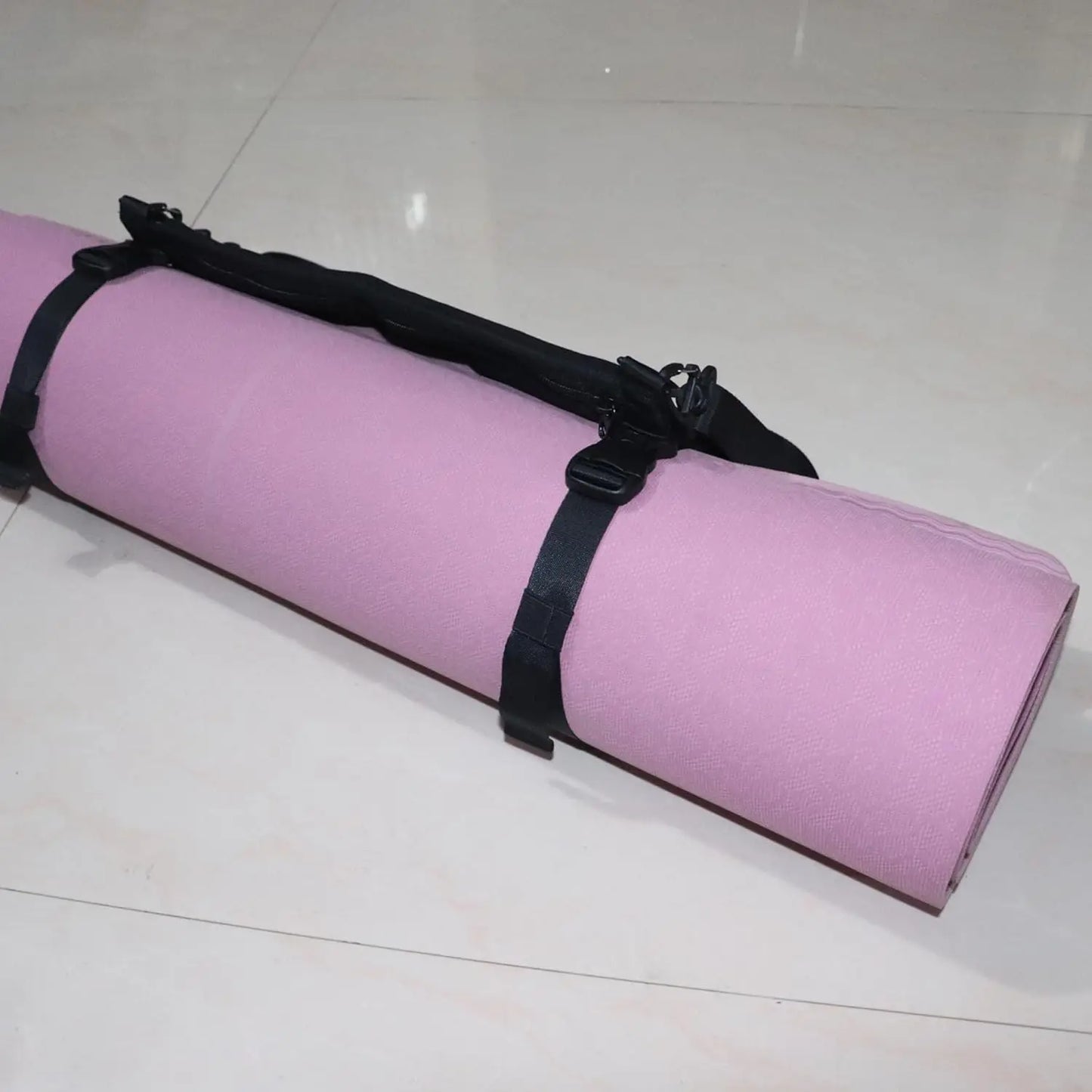 Yoga Mat Carrier Strap Shoulder Bag with Large Compartment Zipper Pocket for Convenient Storage and Transport