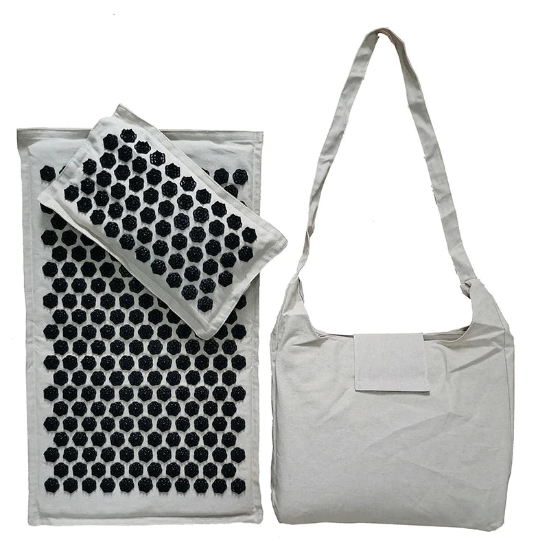 74*44cm Nature Linen Coconut Palm Massage Yoga Mat Sport Pillow Mat with Bag Lotus Spike Acupressure Mat Cushion Accupresure Mat