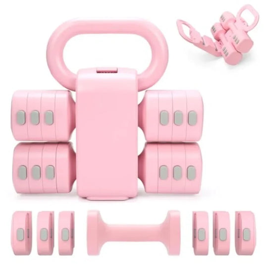 Adjustable 2-in-1 Convertible Kettlebell Dumbbells Set 4 in 1 Free Weights Dumbbell Set of 2 Each 2.2 3.3 4.4 5.5lb Quick Chang