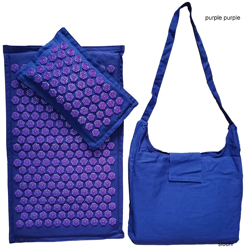 74*44cm Nature Linen Coconut Palm Massage Yoga Mat Sport Pillow Mat with Bag Lotus Spike Acupressure Mat Cushion Accupresure Mat