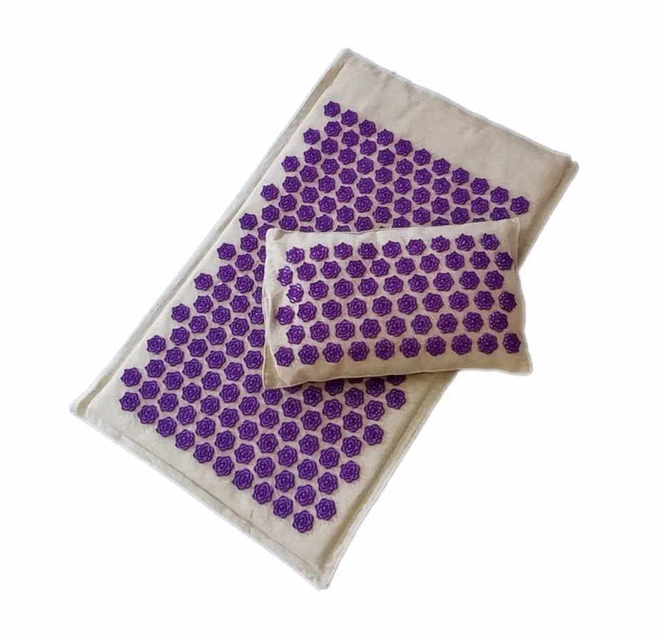 74*44cm Nature Linen Coconut Palm Massage Yoga Mat Sport Pillow Mat with Bag Lotus Spike Acupressure Mat Cushion Accupresure Mat