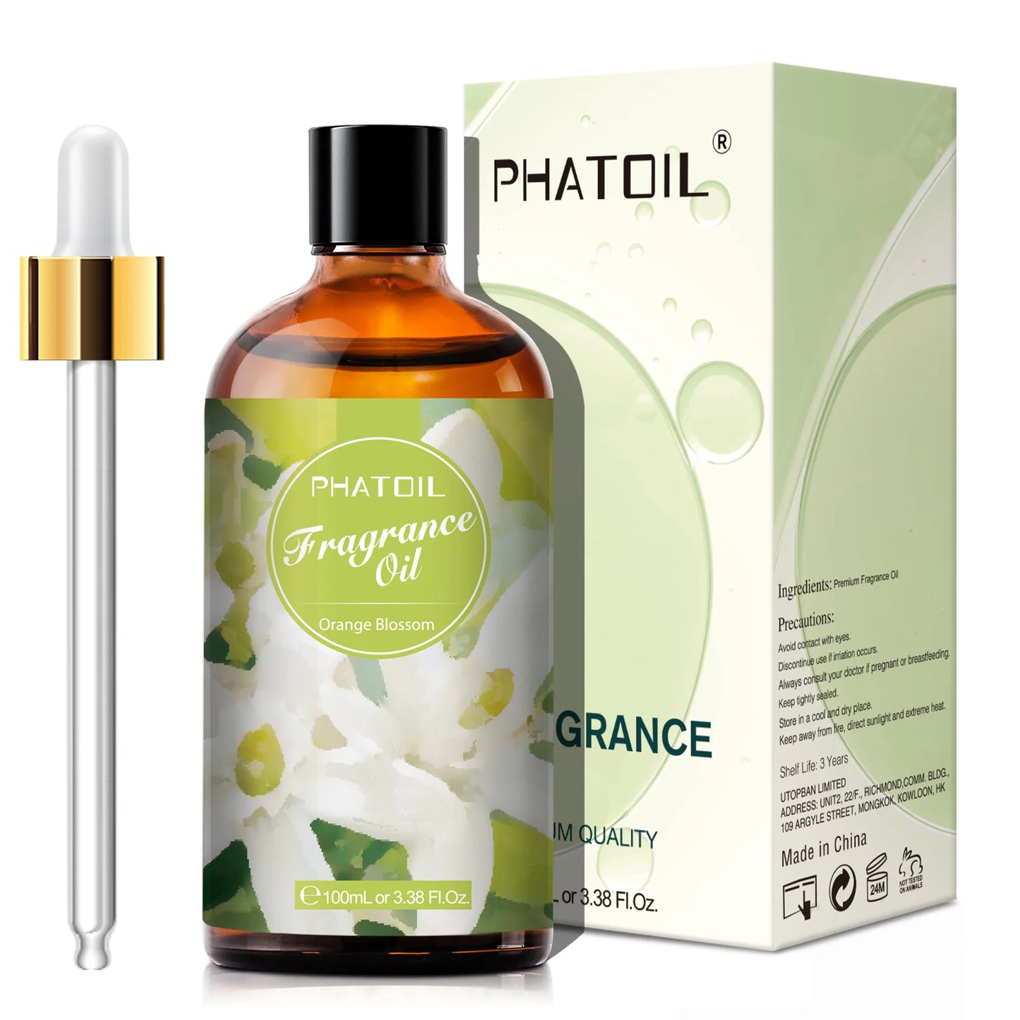 PHATOIL 100ml  White Musk Fragrance Essential Oil  Fresh Linen Honeysuckle Peach Orange Blossom for Aroma Candle Soap Making