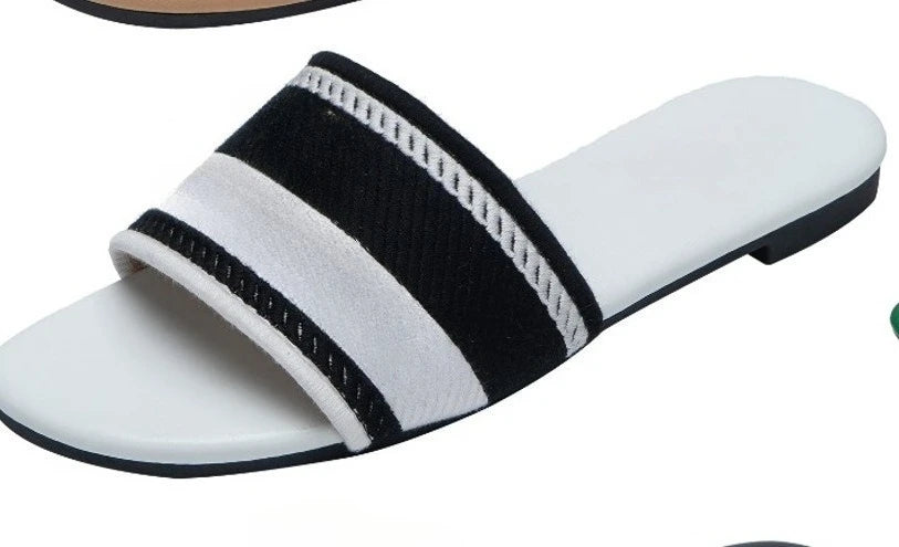 Women's 2026 High-End Embroidered Letter Sandals, Fashion Casual Slides, Premium Quality Slippers. Fast Delivery
