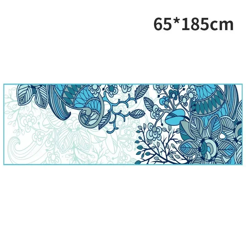 185*63cm Fleece Printed Yoga Towel Sweat Absorbent Non-Slip Cloth Fitness Mat Cover Ultra-thin Folding Cushion Exercise Pilates