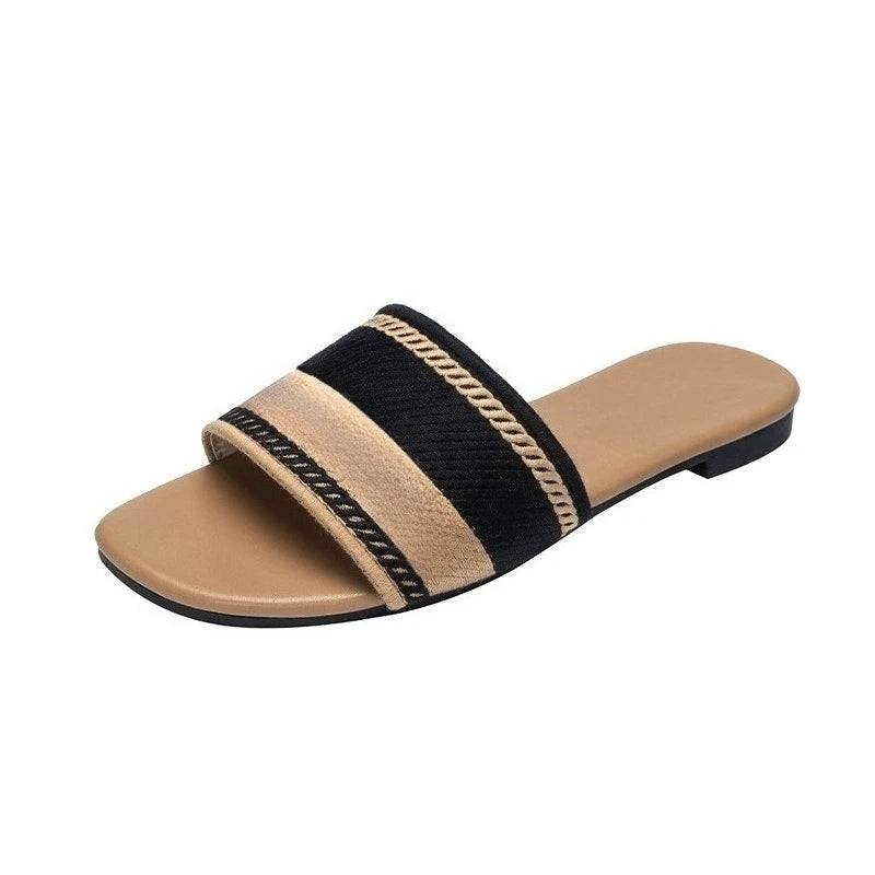 Women's 2026 High-End Embroidered Letter Sandals, Fashion Casual Slides, Premium Quality Slippers. Fast Delivery