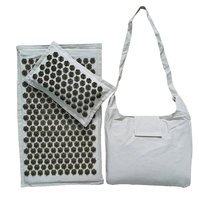 74*44cm Nature Linen Coconut Palm Massage Yoga Mat Sport Pillow Mat with Bag Lotus Spike Acupressure Mat Cushion Accupresure Mat