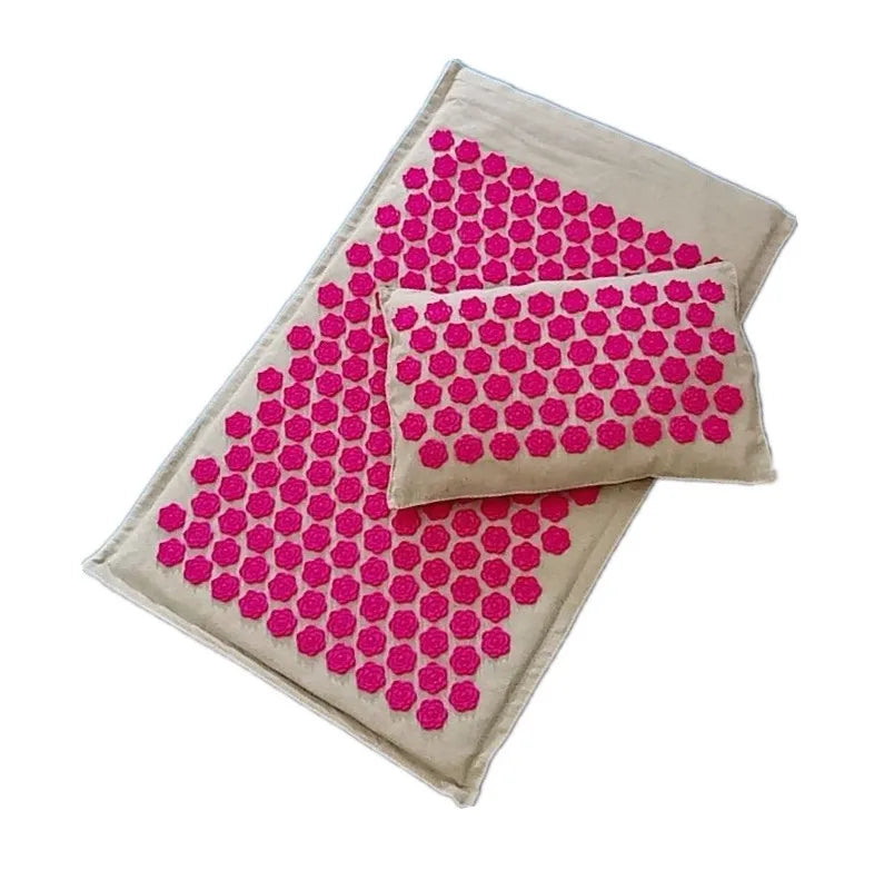 74*44cm Nature Linen Coconut Palm Massage Yoga Mat Sport Pillow Mat with Bag Lotus Spike Acupressure Mat Cushion Accupresure Mat