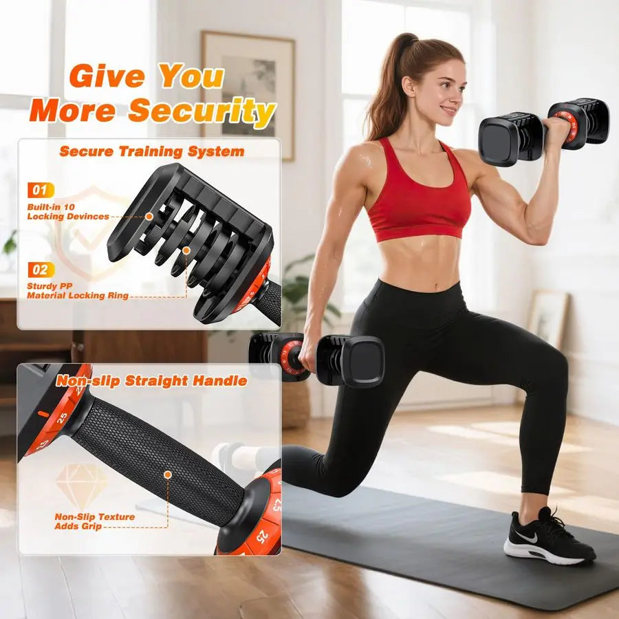 Adjustable Dumbbell Set of 2, 25 55 80LB Dumbbell SetFast Adjust Weights Set, 5 10 16 in 1 Free Weights Dumbbells, Custom