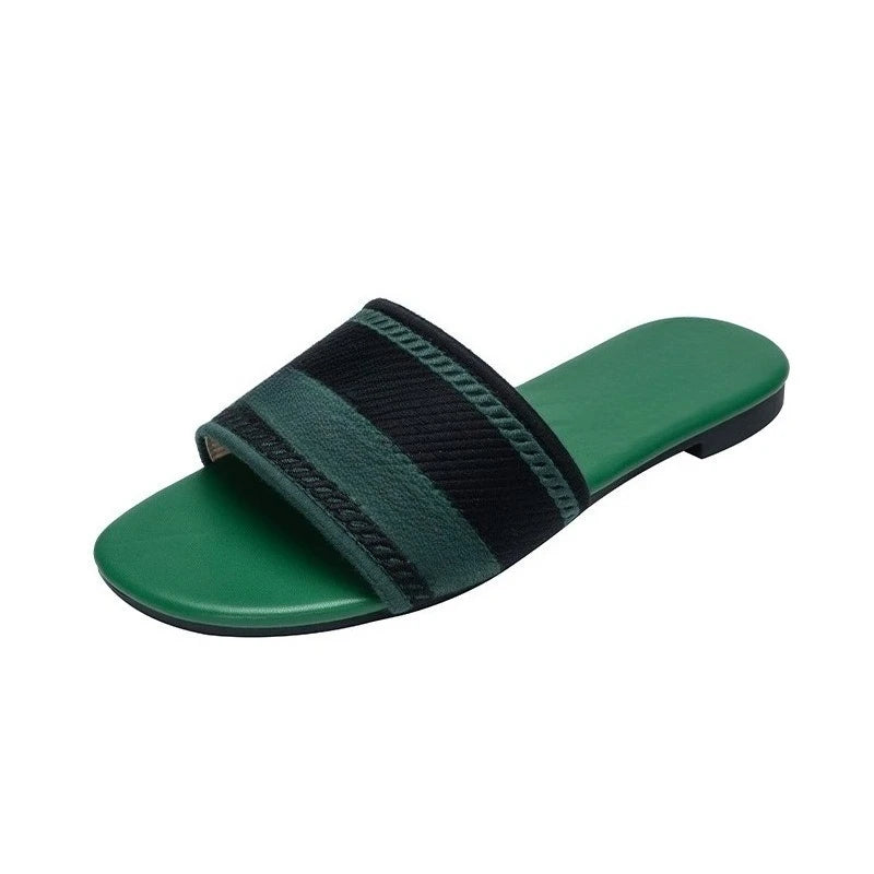 Women's 2026 High-End Embroidered Letter Sandals, Fashion Casual Slides, Premium Quality Slippers. Fast Delivery