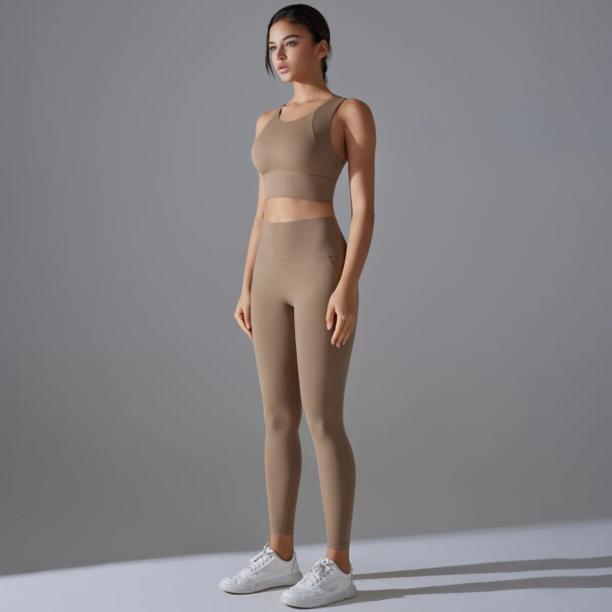 Yoga Set Women's tracksuit Women Fitness Crop Top Shockproof Sports Bras Yoga Gym Running Pants Sportswear Running Fitness Yoga